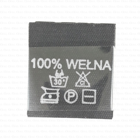 Label raw material composition, washing instructions WOOL 2729