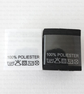 Wszywka skład surowcowy,przepis prania  POLIESTER  2730