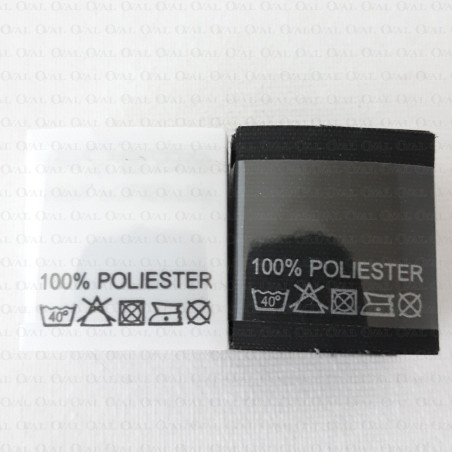 Label: raw material composition, washing instructions POLYESTER 2730