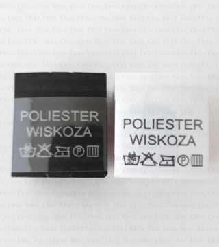 Wszywka skład surowcowy,przepis prania  POLIESTER  1229