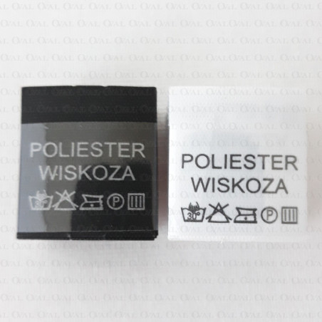 Label raw material composition, washing instructions POLYESTER 1229