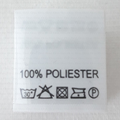 Label with raw material composition, washing instructions POLYESTER 2734