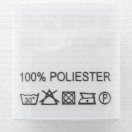 Label with raw material composition, washing instructions POLYESTER 2734