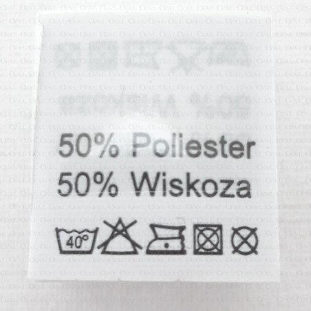 Label: raw material composition, washing instructions  
POLYESTER 2733