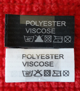 Wszywka skład surowcowy,przepis prania  POLIESTER  2737