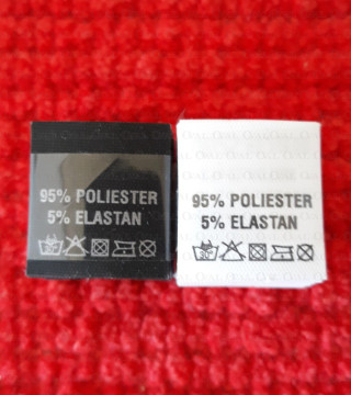 Label raw material composition, washing instructions POLYESTER 2740