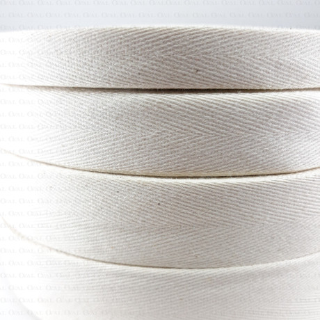 Cotton herringbone tape, ecru 50m 2746
