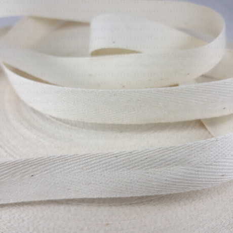 Solidna Taśma bawełniana jodełka, naturalna 50m  2746