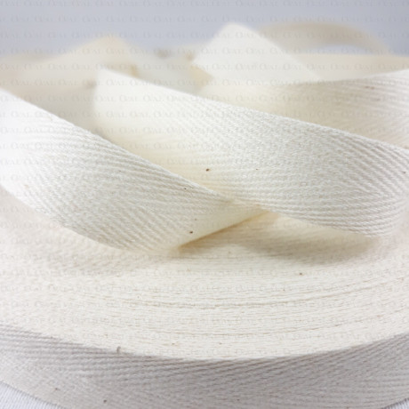 Cotton herringbone tape, ecru 50m 2746