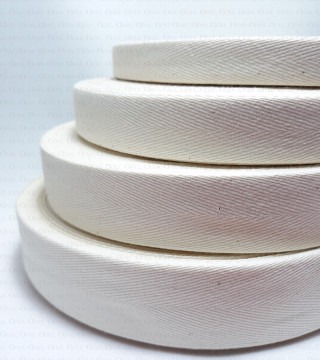 Dobra Taśma bawełniana jodełka, naturalna 50m  2746