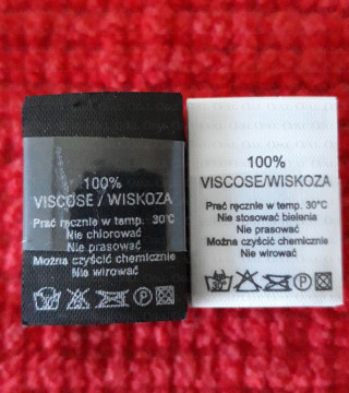 Wszywka skład surowcowy,przepis prania  WISKOZA  2748