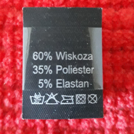 Wszywka skład surowcowy,przepis prania  WISKOZA  2749