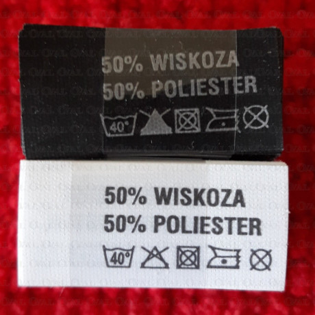 Label raw material composition, washing instructions VISCOSE 2750