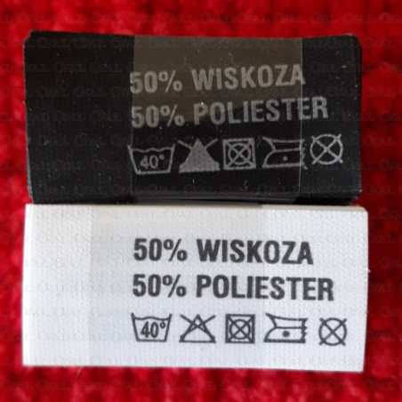 Label raw material composition, washing instructions VISCOSE 2750