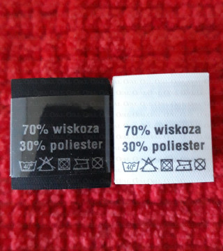 Wszywka skład surowcowy,przepis prania WISKOZA  2741