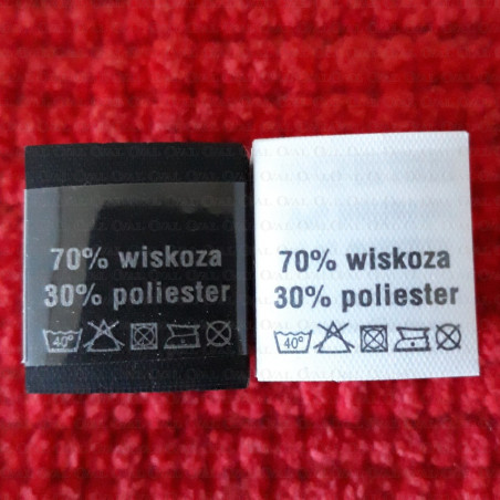 Label: raw material composition, washing instructions VISCOSE 2751