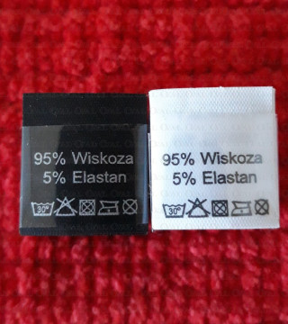 Label: raw material composition, washing instructions VISCOSE 2752