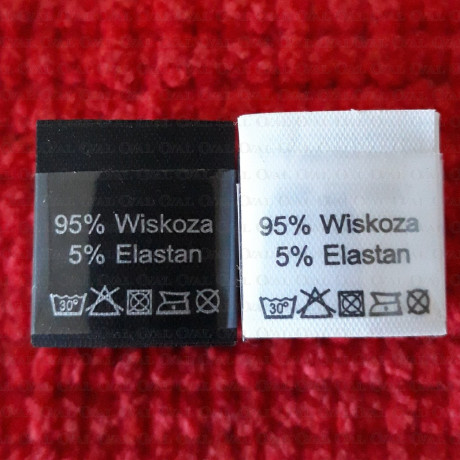Wszywka skład surowcowy,przepis prania WISKOZA  2741