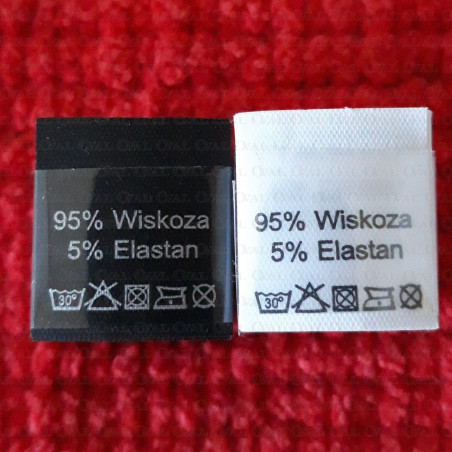 Label: raw material composition, washing instructions VISCOSE 2752