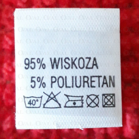 Label raw material composition, washing instruction VISCOSE 2753