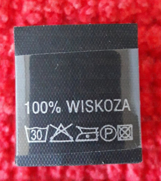 Wszywka skład surowcowy,przepis prania  WISKOZA  2754