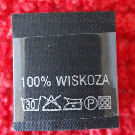 Label: raw material composition, washing instructions VISCOSE 2754