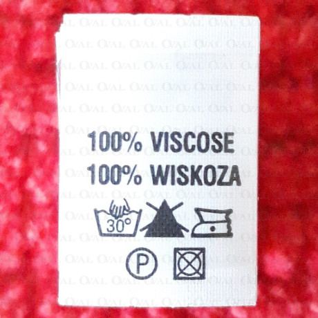 Label raw material composition, washing instructions VISCOSE 2755