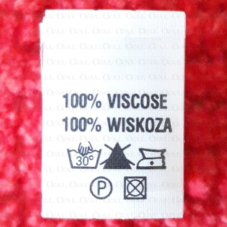 Label raw material composition, washing instructions VISCOSE 2755