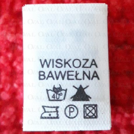 Label: raw material composition, washing instructions VISCOSE 2756