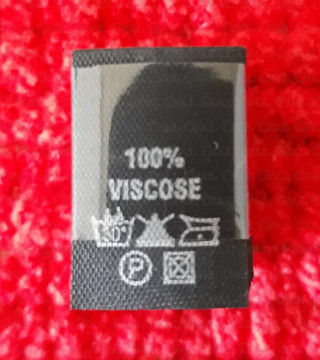 Label: raw material composition, washing instructions VISCOSE 2757