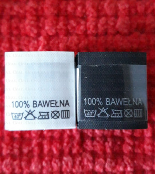 Label: raw material composition, washing instructions COTTON 2760