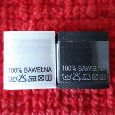 Label: raw material composition, washing instructions COTTON 2760