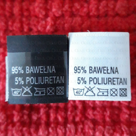 Label raw material composition, washing instructions COTTON 2761