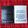 Label raw material composition, washing instructions COTTON 2762