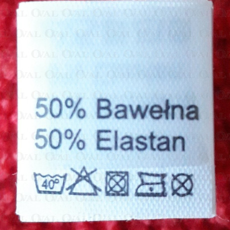 Label raw material composition, washing instructions COTTON 2763
