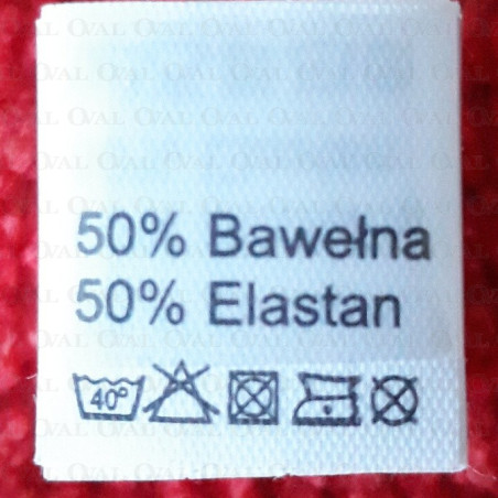 Label raw material composition, washing instructions COTTON 2763