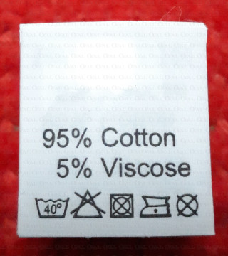 Wszywka skład surowcowy,przepis prania  BAWEŁNA 2766