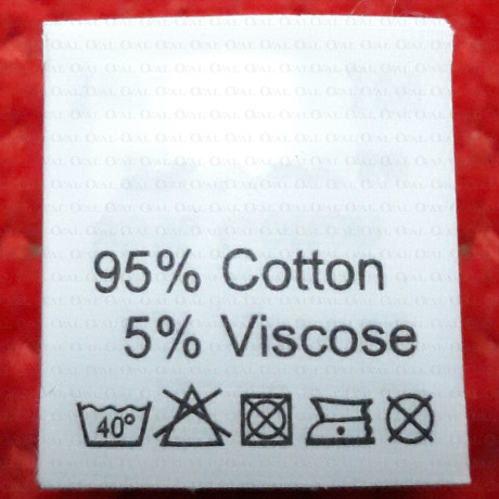 Label raw material composition, washing instructions COTTON 2766