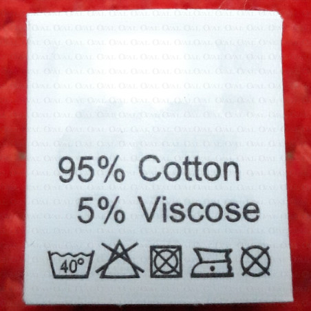 Label raw material composition, washing instructions COTTON 2766