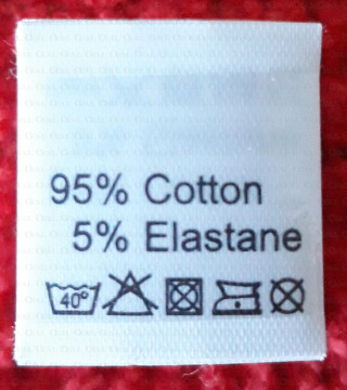 Label raw material composition, washing instructions COTTON 2767