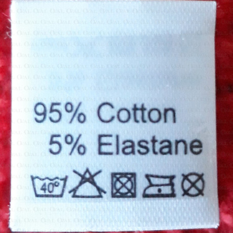 Label raw material composition, washing instructions COTTON 2767