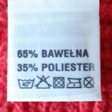 Label with raw material composition, washing instructions COTTON 2769