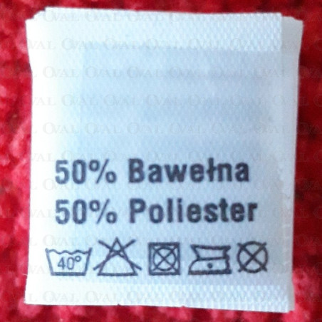 Label raw material composition, washing instructions COTTON 2770