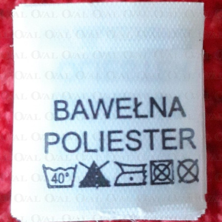 Wszywka skład surowcowy,przepis prania  BAWEŁNA 2771