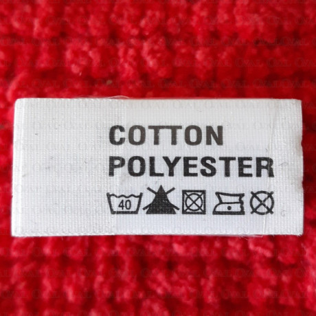 Label: raw material composition, washing instructions COTTON 2774