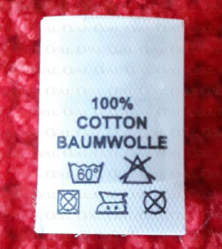 Wszywka skład surowcowy,przepis prania  BAWEŁNA 2775