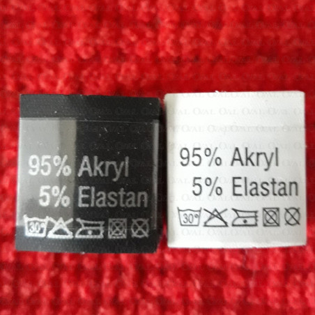 Label raw material composition, washing instructions ACRYLIC 2777