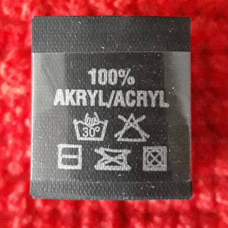 Label raw material composition, washing instructions ACRYLIC 2779