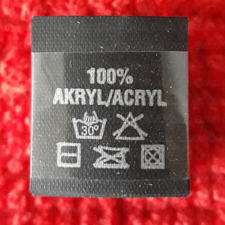Label raw material composition, washing instructions ACRYLIC 2779
