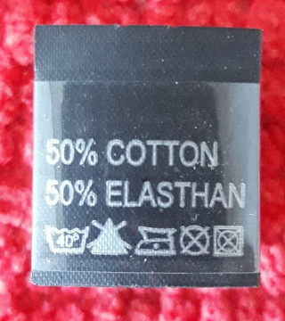 Wszywka skład surowcowy,przepis prania  BAWEŁNA 2772